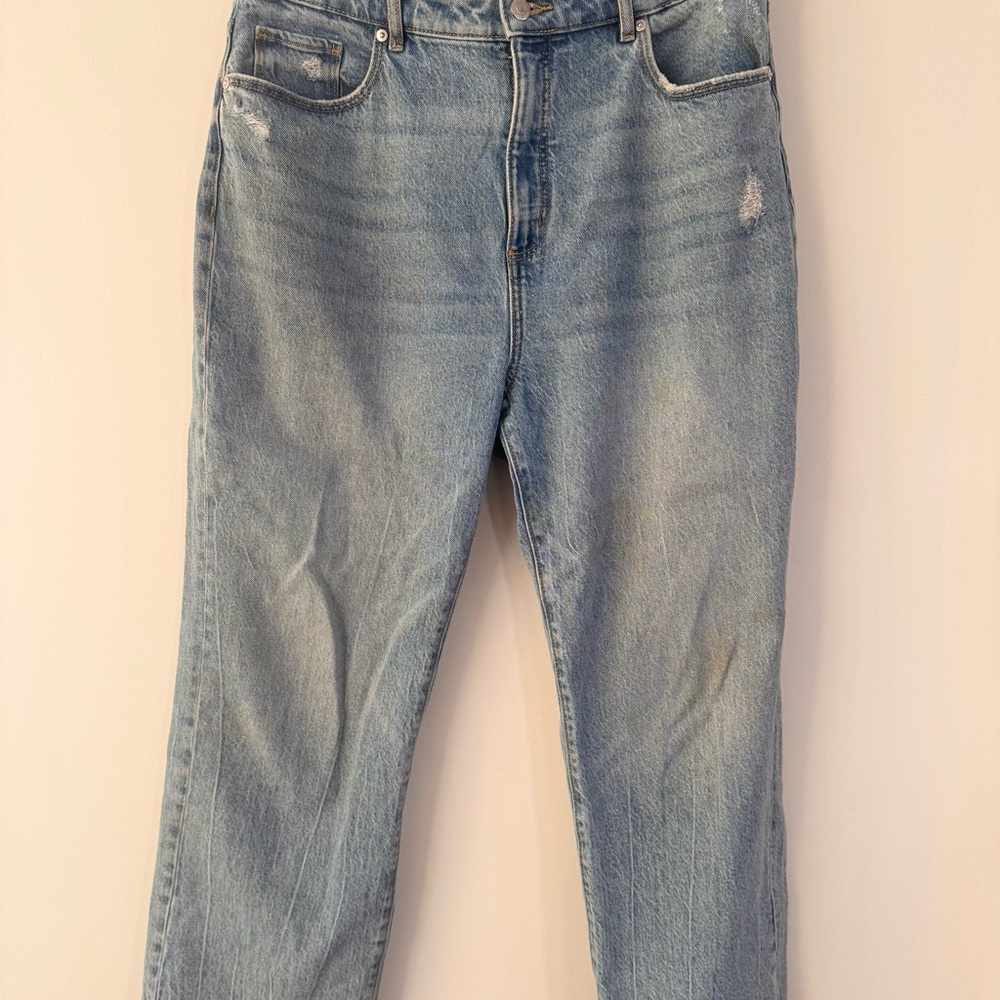 LOFT Women's Straight Leg Jeans - high waisted, Light Blue